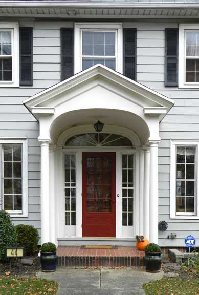 Colonial Revival Front Door Side Lights Arched Window Over Door And