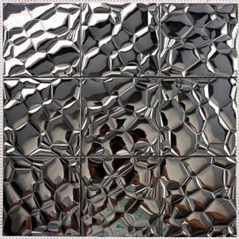 Metallic Mosaic Tile Stainless Steel Tile Patterns Kitchen Backsplash