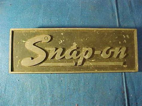 Vintage SNAP ON TOOLS Tool Cabinet NAMEPLATE Antique Price Guide Details Page