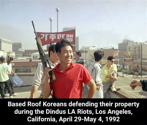 Based Roof Koreans Defending Their Property During The Dindus La Riots