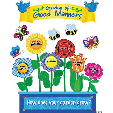 24 Pc Garden Of Good Manners Mini Bulletin Board Set Discontinued