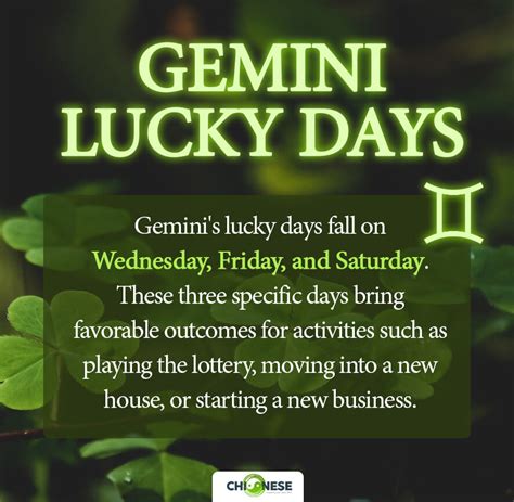 Lucky And Unlucky Days For Gemini Specific Dates