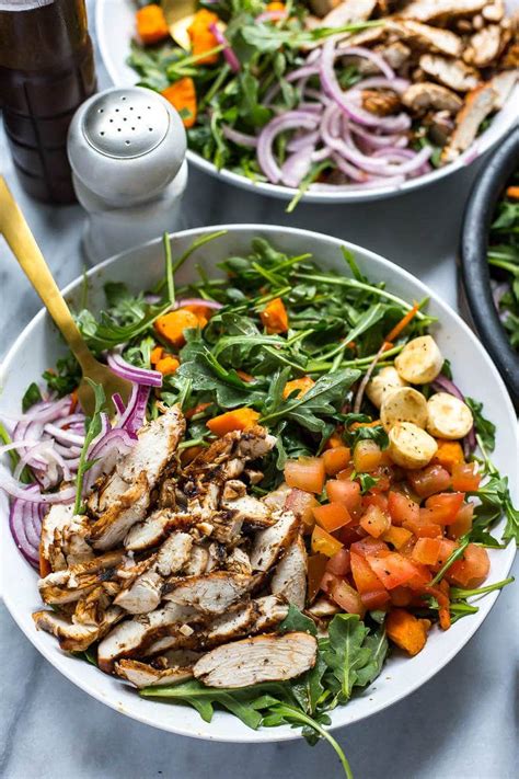 Toss to coat with the dressing. Balsamic Grilled Chicken and Arugula Salad | The Girl on Bloor