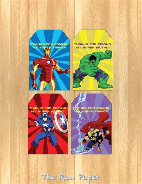 Instant Download Editable Avengers Thank You Tag Etsy Uk Thank You