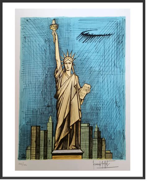 Lithographie La Statue De La Liberté Bernard Buffet