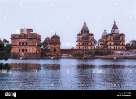 Cenotaphs Orchha Madhya Pradesh India South Asia Stock Photo Alamy