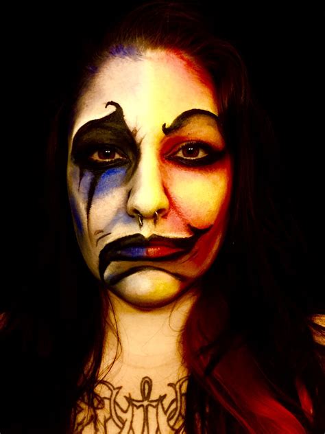 Clown Two Face Happy Sad Halloween Makeup Face Paint Halloween Clown