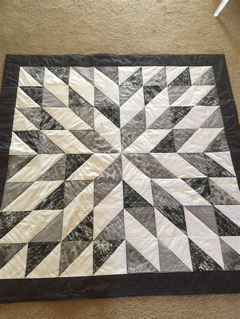 Black And White Starburst Etsy Half Square Triangle Quilts Pattern