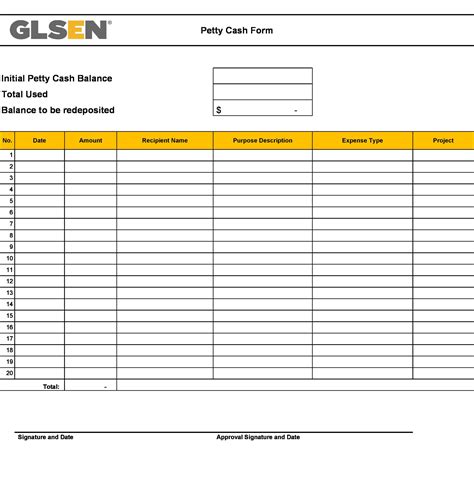 Petty Cash Template In Excel