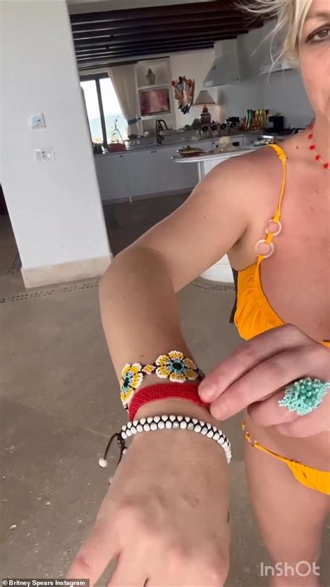Britney Spears Proudly Shows Off Her New Yellow Bikini And Beaded