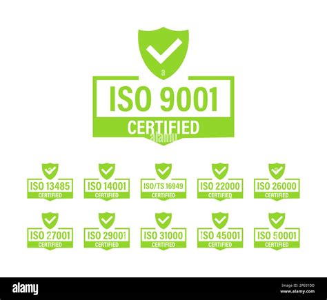 Set Of Iso Certification Stamp And Labels Iso Certified Badge