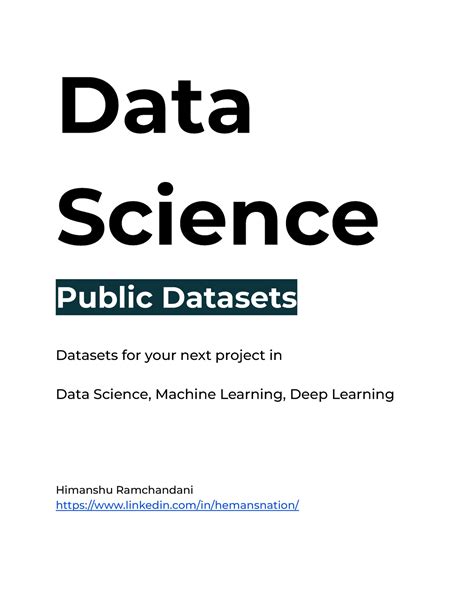 Public Datasets For Data Science Data Science Public Datasets