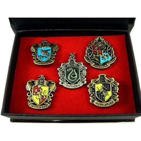 5 Pcs Harry Potter Hogwarts House Metal Pin Badge In Box Christmas T