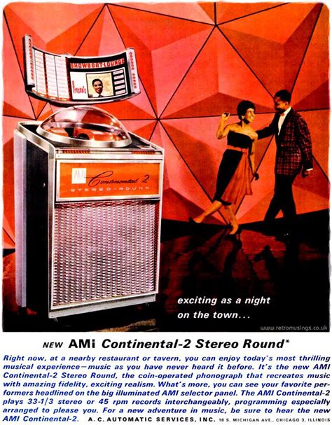 Ami ~ Jukebox Adverts 1960 1964 “exciting As A Night On The Town” These Ads For Ami Jukeboxes