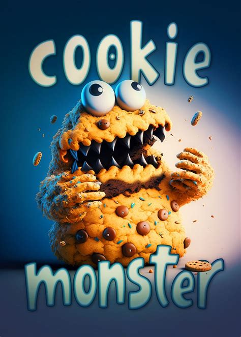 Cookie Monster Poster By Bruno Macedo Displate