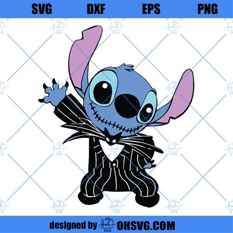 Stitch As Jack Skellington Layered Svg Png  Clipart Cricut S