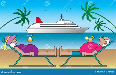 Mature Couple On Vacation Stock Vector Image 41311929