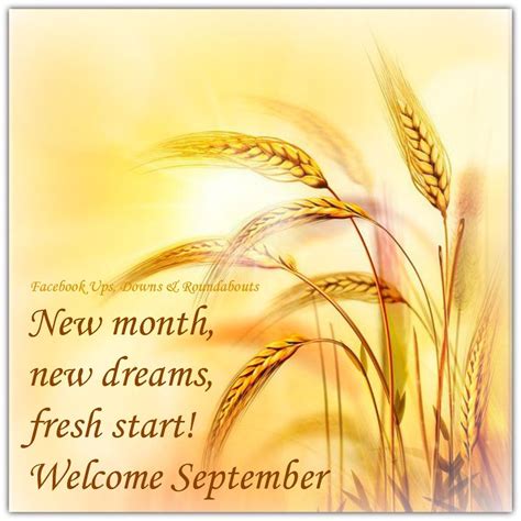 New Month New Dreams Fresh Start Welcome September