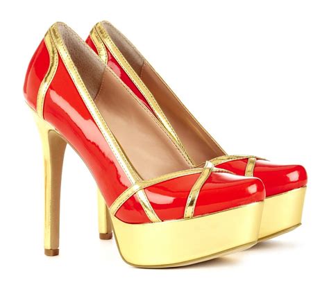 Red And Gold Pumps Shoes Me Too Shoes Stylish Shoes