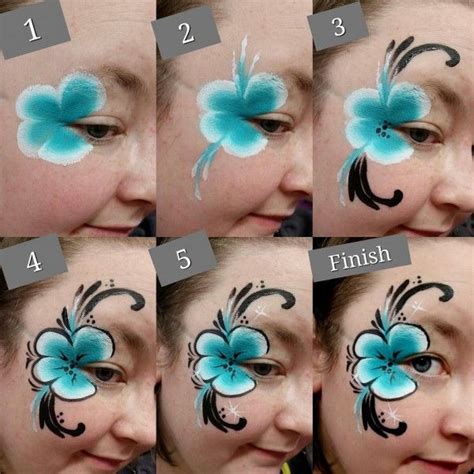 One Stroke Hibiscus Flower Tutorial Face And Body Art Face Painting