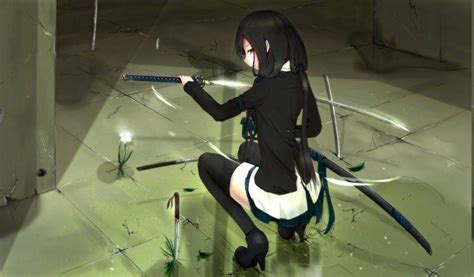 Anime Anime Girls Original Characters Sword Knife