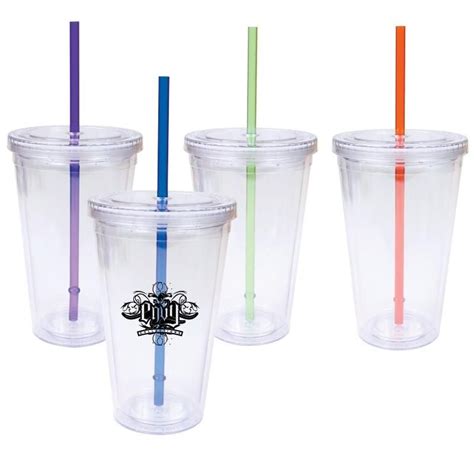 Download 16 oz. Double Wall Cool Clear Acrylic Tumbler w/ Color ...