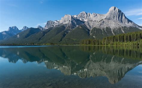 Canmore Peaks Reflection Canmore Is The City In The Rocky Mountains Of