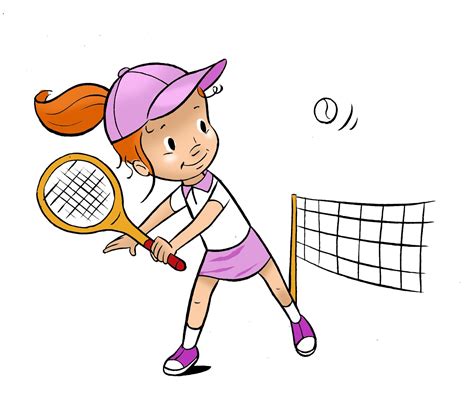 Ai Eps Png  And Pdf Files Included Clipart Cartoon Of A Tennis Girl With Racket And Ball