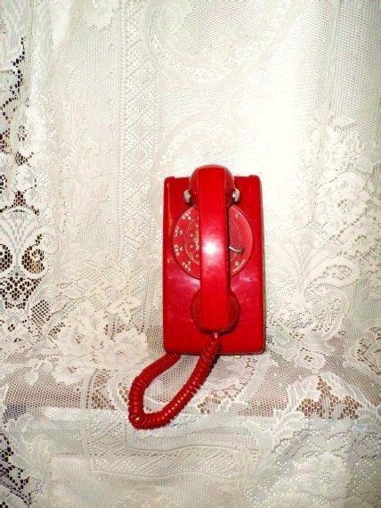 Itt Cherry Red Rotary Dial Telephone Retro Red Wall Mount Etsy Red