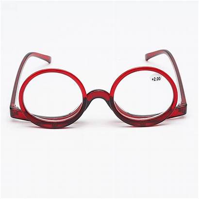 Glasses Round Reading Eyeglasses Flip Presbyopic Cosmetic