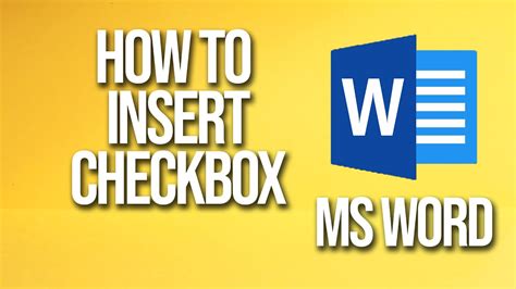 How To Insert Checkbox Microsoft Word Tutorial Youtube