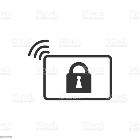 Computer Lock Security Vector Icon Security Vector Icon Stock