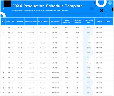 Excel Of Production Schedule Template Wps Free Templates