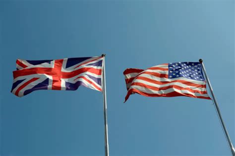 United Kingdom And Usa Flags Stock Photo And More Pictures Of American