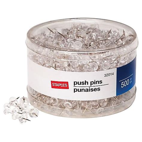 Staples® Push Pins Clear 500tub At Staples