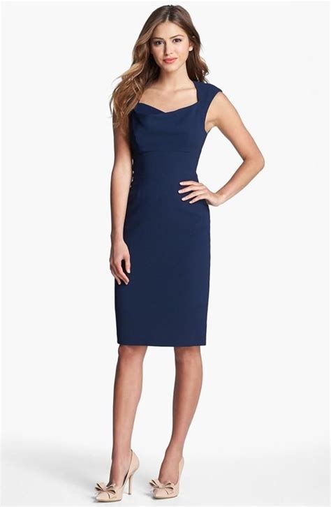 This Navy Dress Is Perfect For The Office Fashion Pretty Dresses