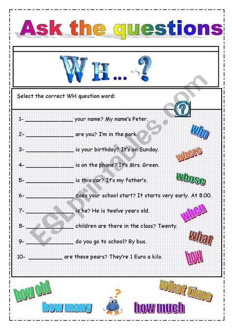 Ask Questions Esl Worksheet By Nani Pappi