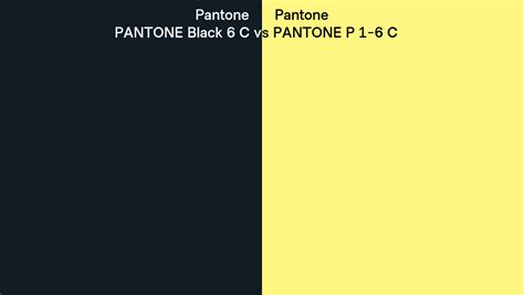 Pantone Black 6 C Vs Pantone P 1 6 C Side By Side Comparison