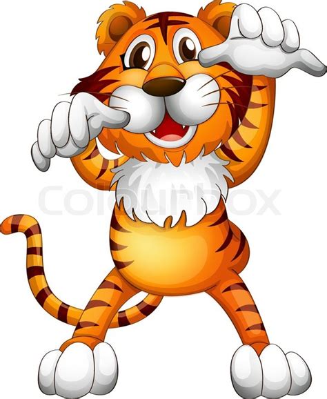 Illustration Of A Scary Little Tiger Stock Vector Colourbox