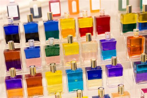Many Various Color Perfume Glass Bottles Stock Image Image Of Liquid