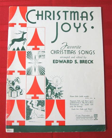 Christmas Joys Favorite Christmas Songs Edward S Breck Softcover Book