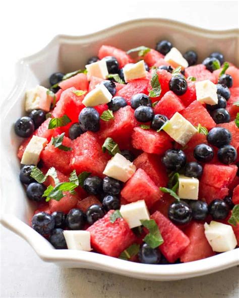 Watermelon Blueberry Feta Salad The Girl Who Ate Everything