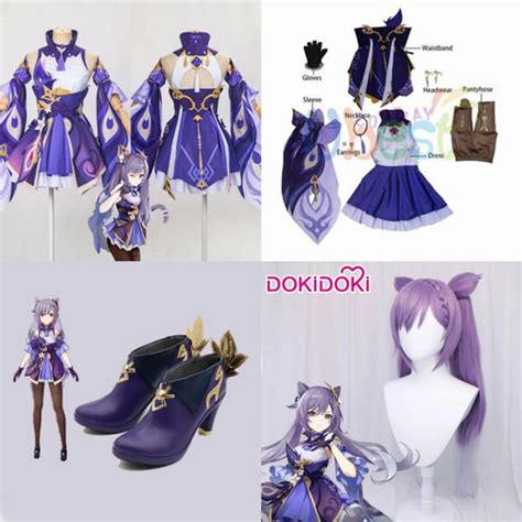 jual keqing costume wig shoes genshin impact cosplay fullset kab bogor celestine shoppu