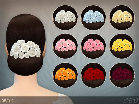 My Sims 4 Blog Flowers Accessory For Elegant Bun Hair By Beo
