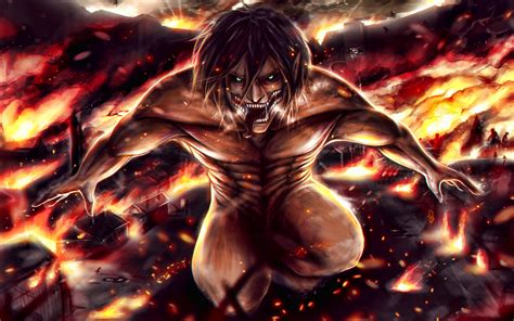 After being absent from early promotional material for season 4 of the attack on titan anime, eren yeager now appears front and center in the latest teaser for the final season. Download wallpapers Eren Yeager, 4k, Attack on Titan, fire ...