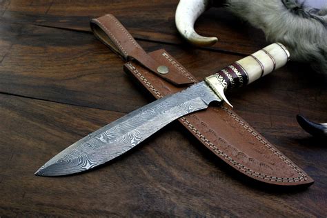 Custom Handmade Damascus Steel Bowie Knife Nb Cutlery Ltd