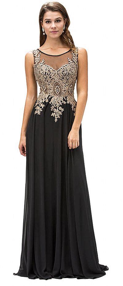 Jewel Embellished Sheer Mesh Top Chiffon Prom Dress P9191