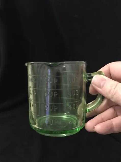 Vintage Hazel Atlas Spout Green Depression Glass Measuring Cup