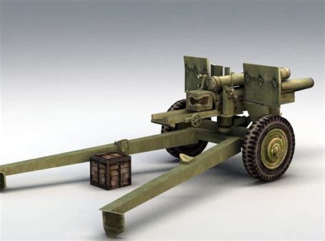 105mm Howitzer Military Artillery 3d Model Max 123free3dmodels