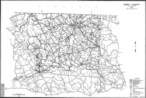 1949 Road Map Of Surry County North Carolina